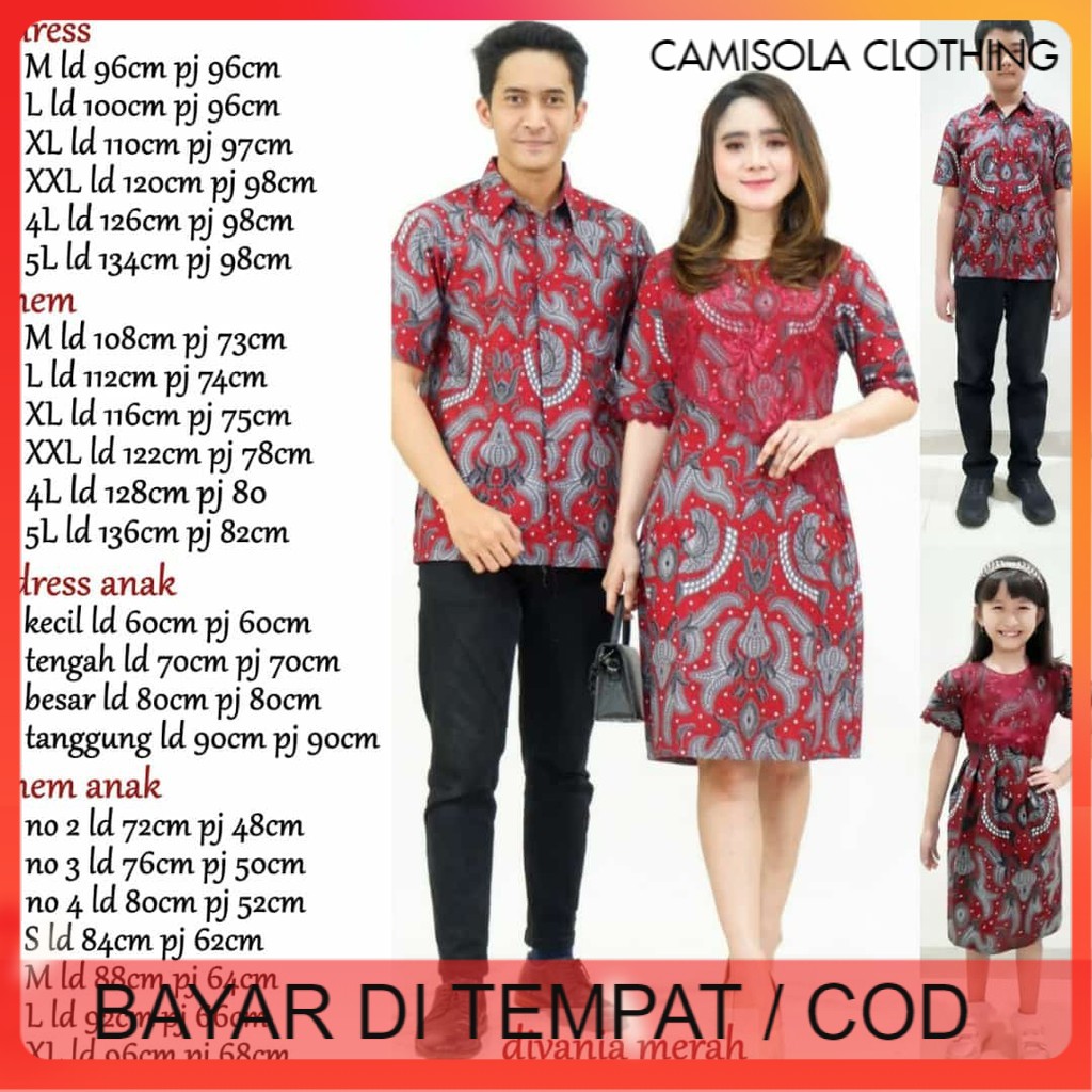 Batik couple modern keluarga anak jumbo terbaru 2022 brokat kopel cople kople sarimbit divania merah