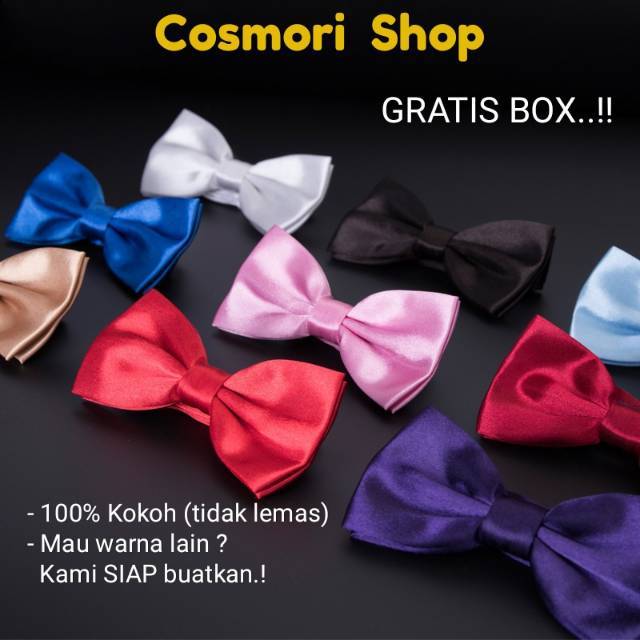 Dasi Kupu Kupu Bowtie Kupu2 Polos Pita Hitam Pengantin Dewasa Wedding Pesta Bridesmaid Tuxedo Wisuda