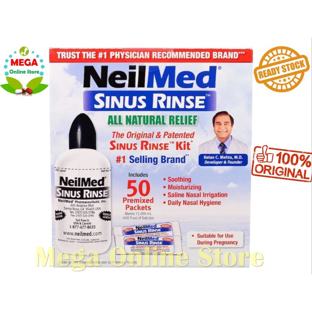 NeilMed The Original &amp; Patented Sinus Rinse Kit 50 Premixed Packets