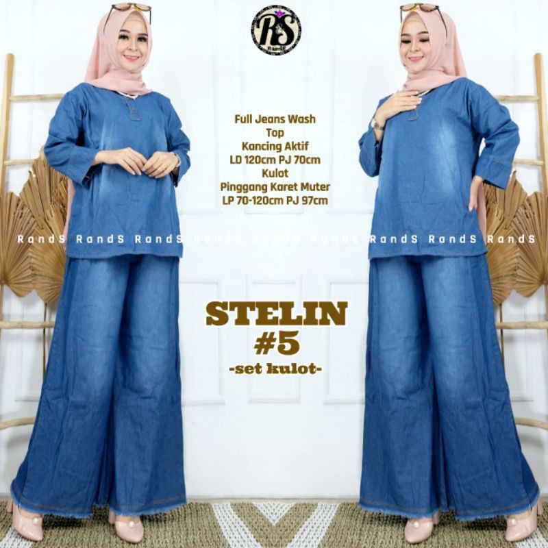 Joy set #25 setelan baju Jeans Kualitas HQ  Ld 118 Jumbo Recomended By Mutia
