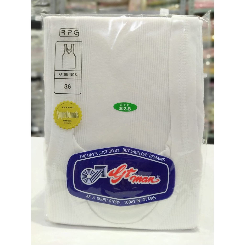 Singlet GT Man Pria Dewasa RPG302B | Kaos Dalam GTman RPG 302 B Laki Laki Pakaian Underwear | Sguna Satuan Ecer Eceran
