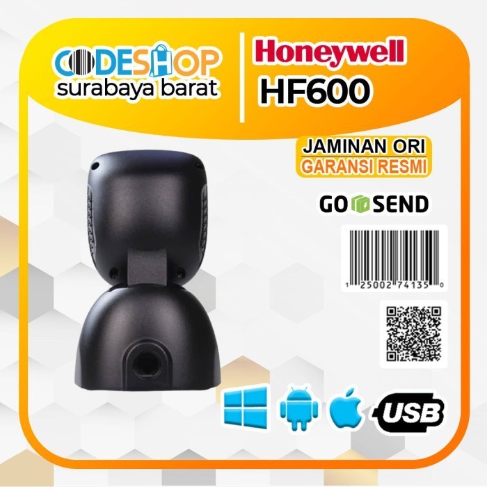 SCANNER BARCODE 1D &amp; 2D (QR BARCODE) HONEYWELL HF600 - HF 600 USB