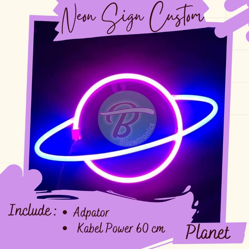"READY" Lampu hias/lampu tidur neon sign/neon flex custom "planet" .