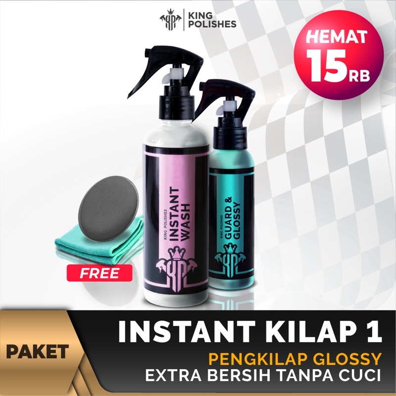 KING POLISHES Paket Instant Kilap 1 - Pengkilap Body dan Cuci Tanpa Air