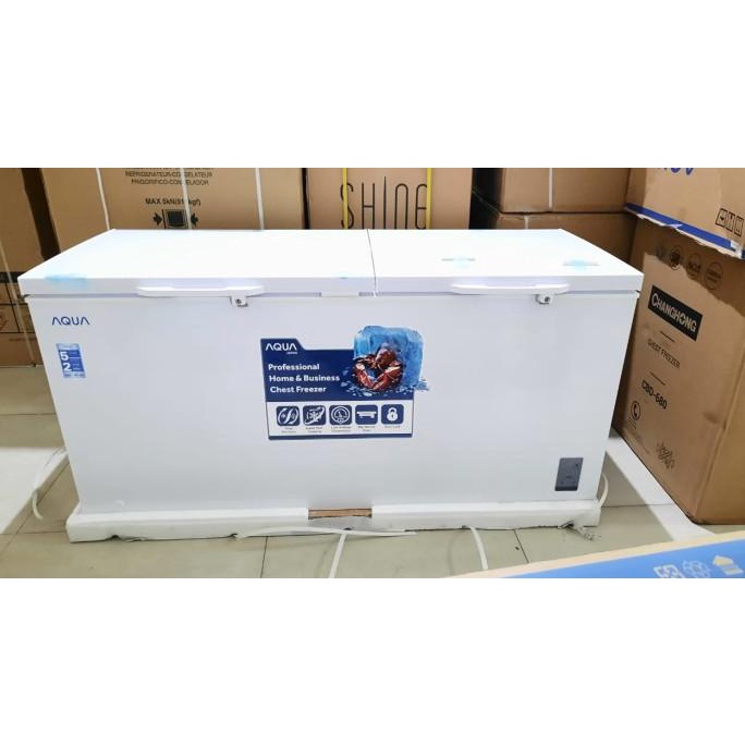AQUA AQF 500 W CHEST FREEZER BOX 500 L LEMARI PEMBEKU 500 LITER