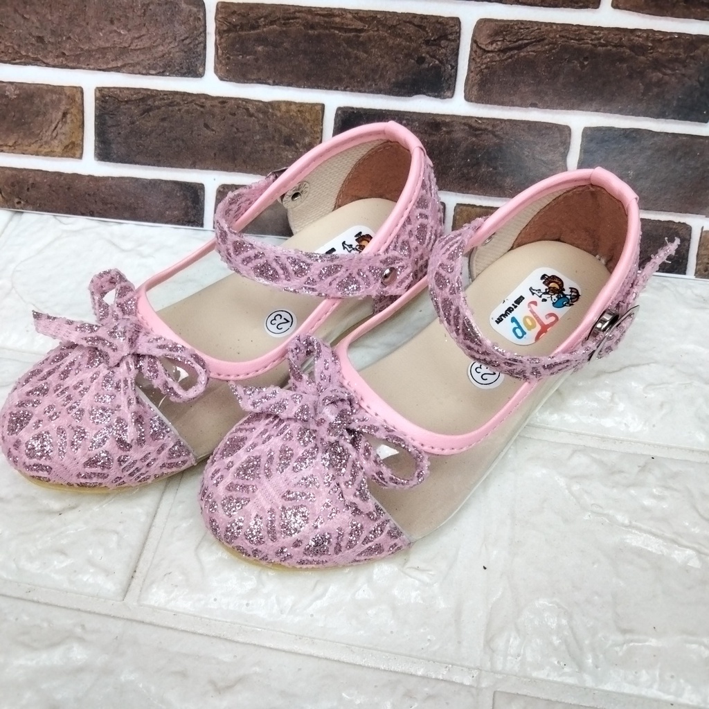 SEPATU FLATSHOES PESTA BROKAT ANAK USIA 6 7 8 TAHUN HA16