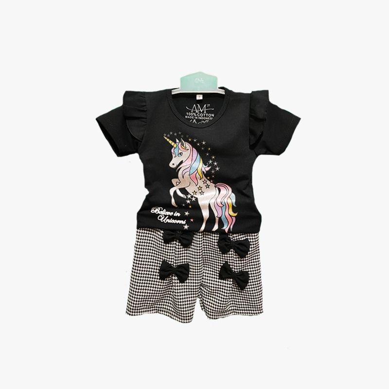 Setelan anak Perempuan &quot;Unicorn&quot; Size 1-5th bahan Ducati Katun Spandek Premium