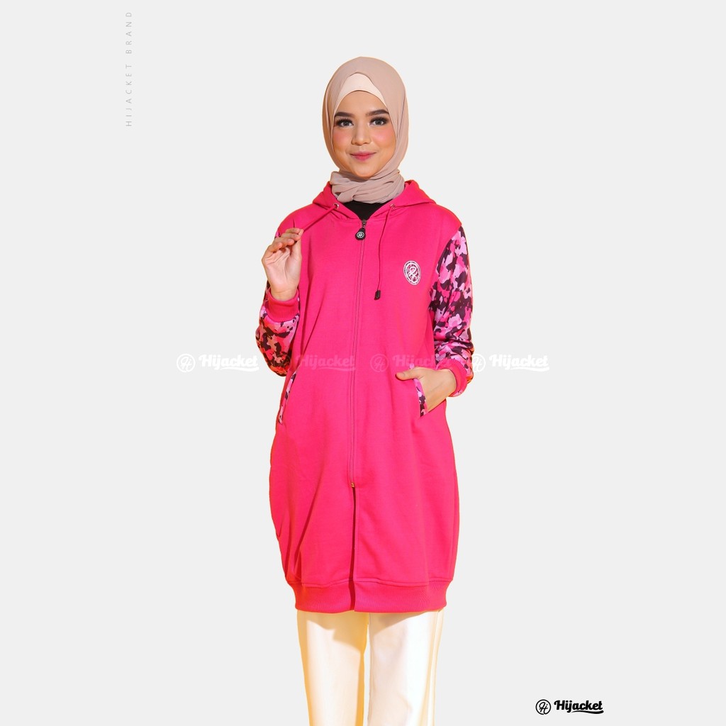 ⏺ Ambil 4 Bayar 1 Aja ⏺ Hijacket® Camouflasion Series (All Size, XL, XXL) Jaket Wanita Bahan 100% Premium Fleece Asli-ROSEPINK