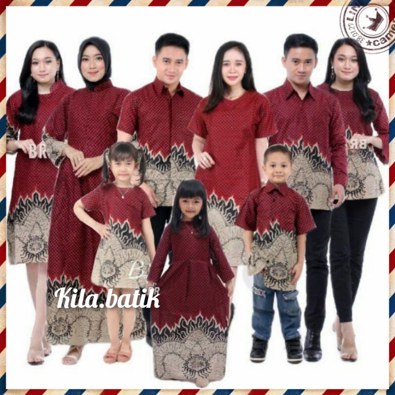 Batik Couple keluarga sania ruffle ori ndoro jowi dnt  motif mowogeni.S.M.L.XL.XXL TERMURAH SHOPEE