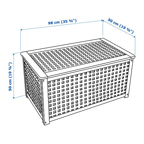 HOL Meja untuk simpanan 98x50x50 cm akasia