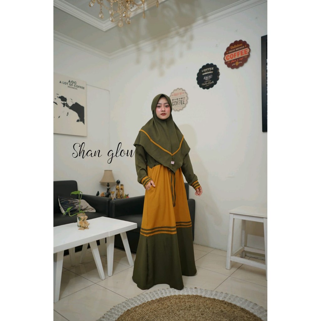 Gamis REMAJA  BERLIANA set syari By shan glow OOTD MUSLIM FASHION HIJABERS TERBARU