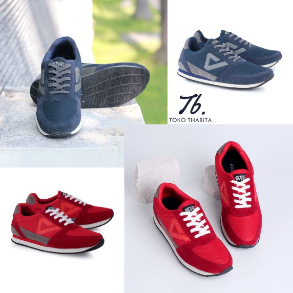 Sepatu Kets Pria Kombinasi Jala Mesh Kulit Suede Tali Kuzatura Original Casual Sneakers Sport