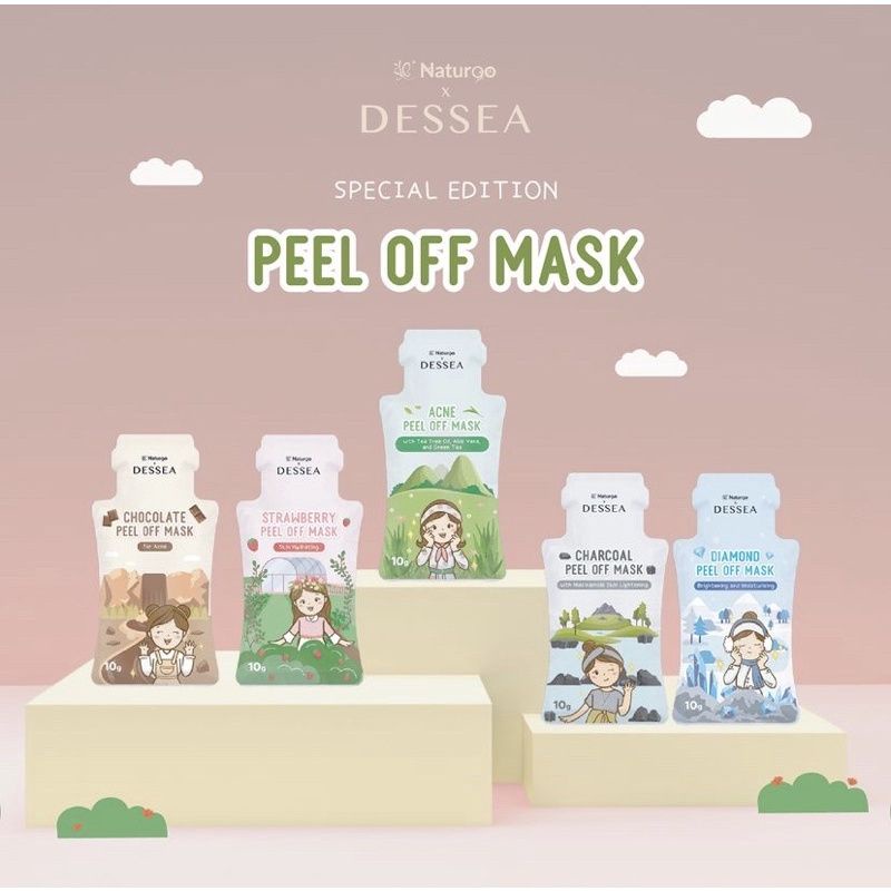 `ღ´ PHINKL `ღ´ Masker wajah peel off  Naturgo X Dessea oles untuk angkat komedo selkulit mati memutihkan wajah