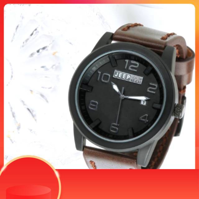 Jam tangan Pria Jeep 9013 murah Strap Kulit