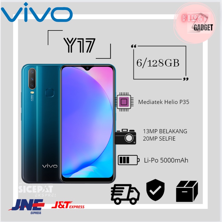 HP VIVO Y17 RAM 6/128GB FULLSET THE BEST GARANSI 12 BULAN