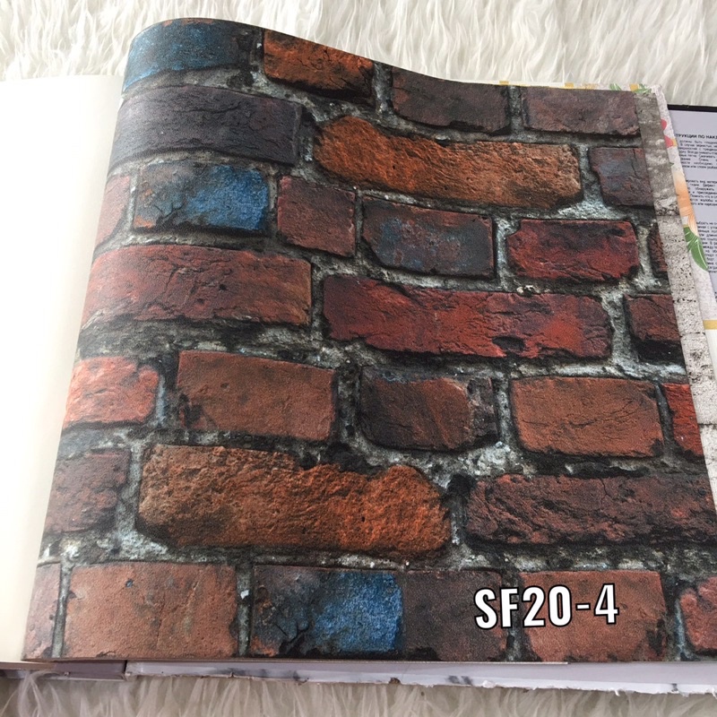 Wallpaper Dinding Bata Merah Coklat Varian Natural Tembok 3D Sf