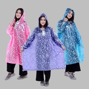 Mantel Jas Hujan Ponco Lengan Galaxy Wanita Dewasa Polkadot Elmondo Original Mantel Ujan Wanita Ke147