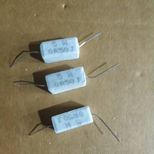 Resistor 0,5 ohm 5 watt / resistor Transistor final power / Resistor 0,5ohm 5w / resistor 5watt