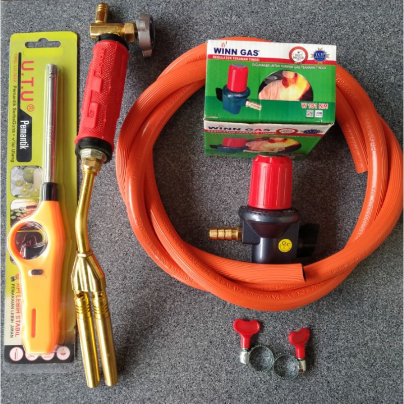 Gas torch mata 2 alat las dan pelebur emas |FREE KOREK, KLEM & SHIELD|