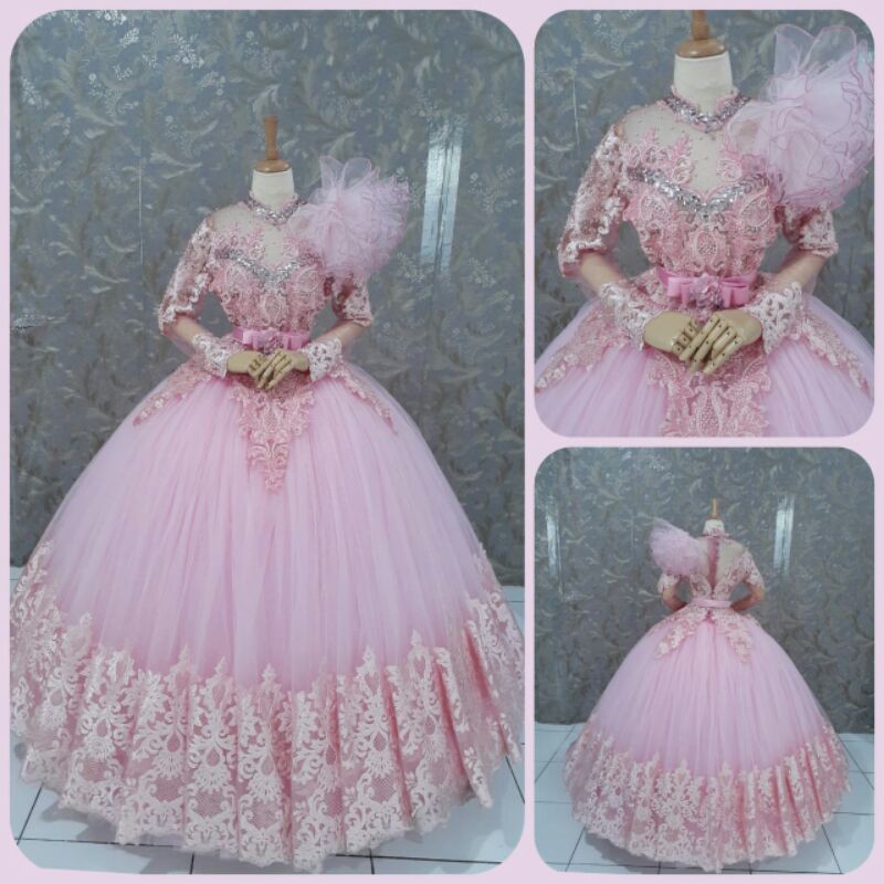 Gaun Pengantin Barbie / Baju Pengantin Barbie / Wedding Dress PINK