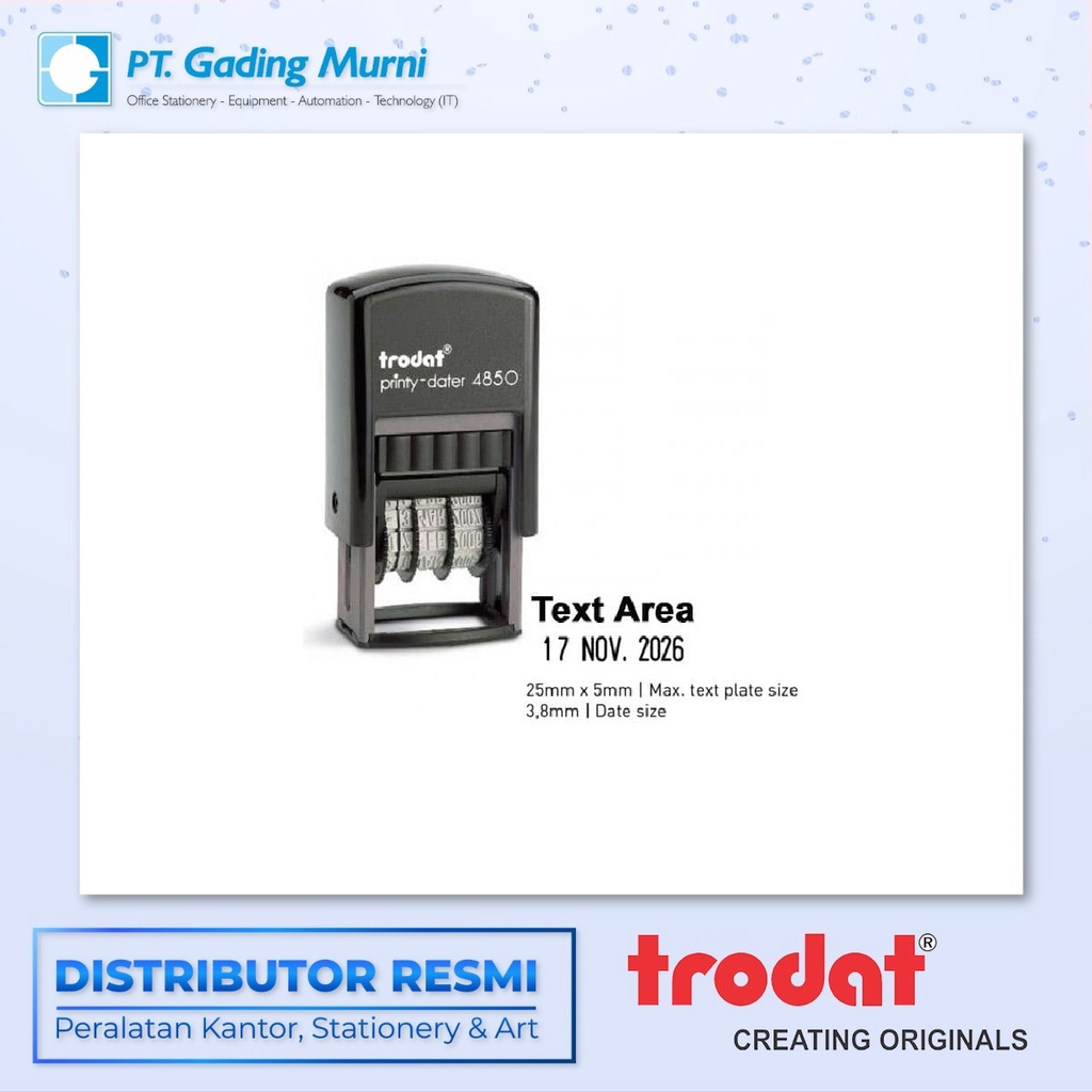 

TRODAT STEMPEL PESANAN 4850 (25 x 5mm)