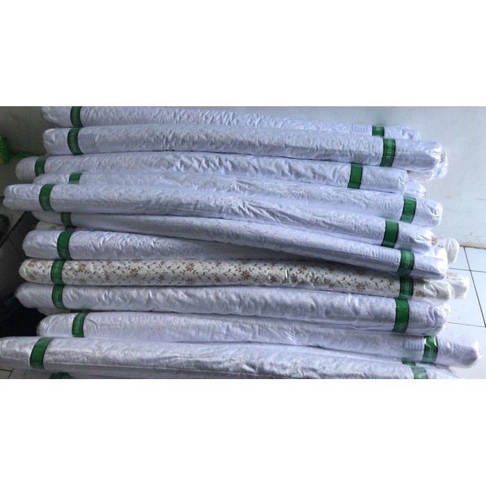 Mukena Sutra Prada Renda Kalung Plus Swarovsky Warna Putih Diskon