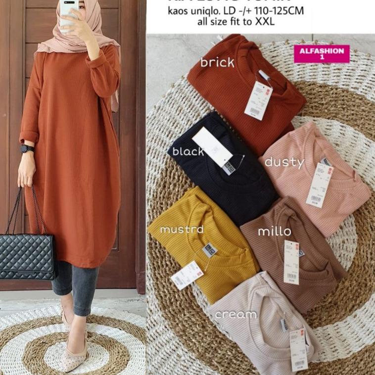 [QAR.19My22o] kia long tunik ori alfashion tunik jumbo ld 130 ld 100 ld 120 kaos tunik wanita tunik 
