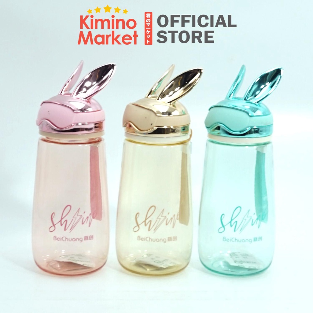 Botol Minum BPA Free Kelinci Anti Tumpah Drink Bottle 600 ml dengan Gantungan