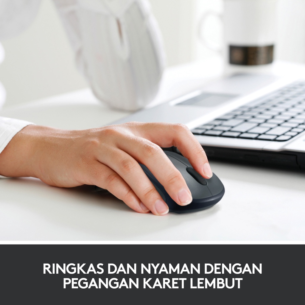 Logitech M235 Mouse Wireless Grip Karet Nyaman