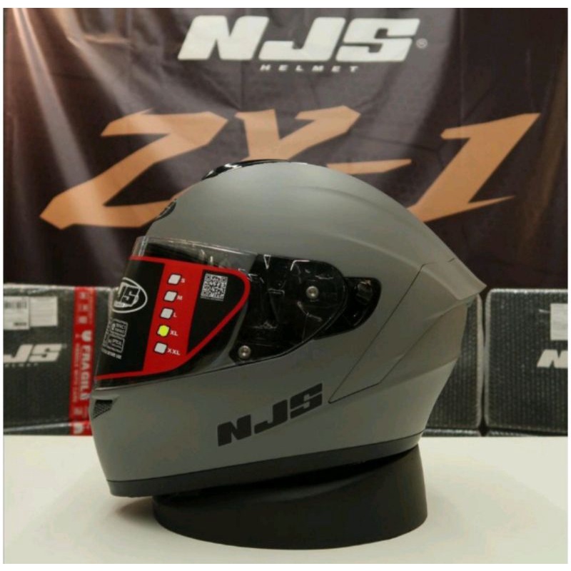 Helm NJS Zx1 Grey Solid series 2022 (fullface)-2