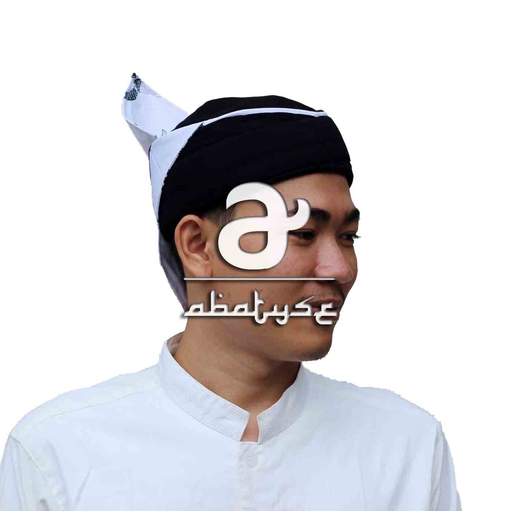 Iket Kepala Sunda Kombinasi Makuta Naga & Candra Sumirat - Iket Blangkon Sunda Premium Batik Putih