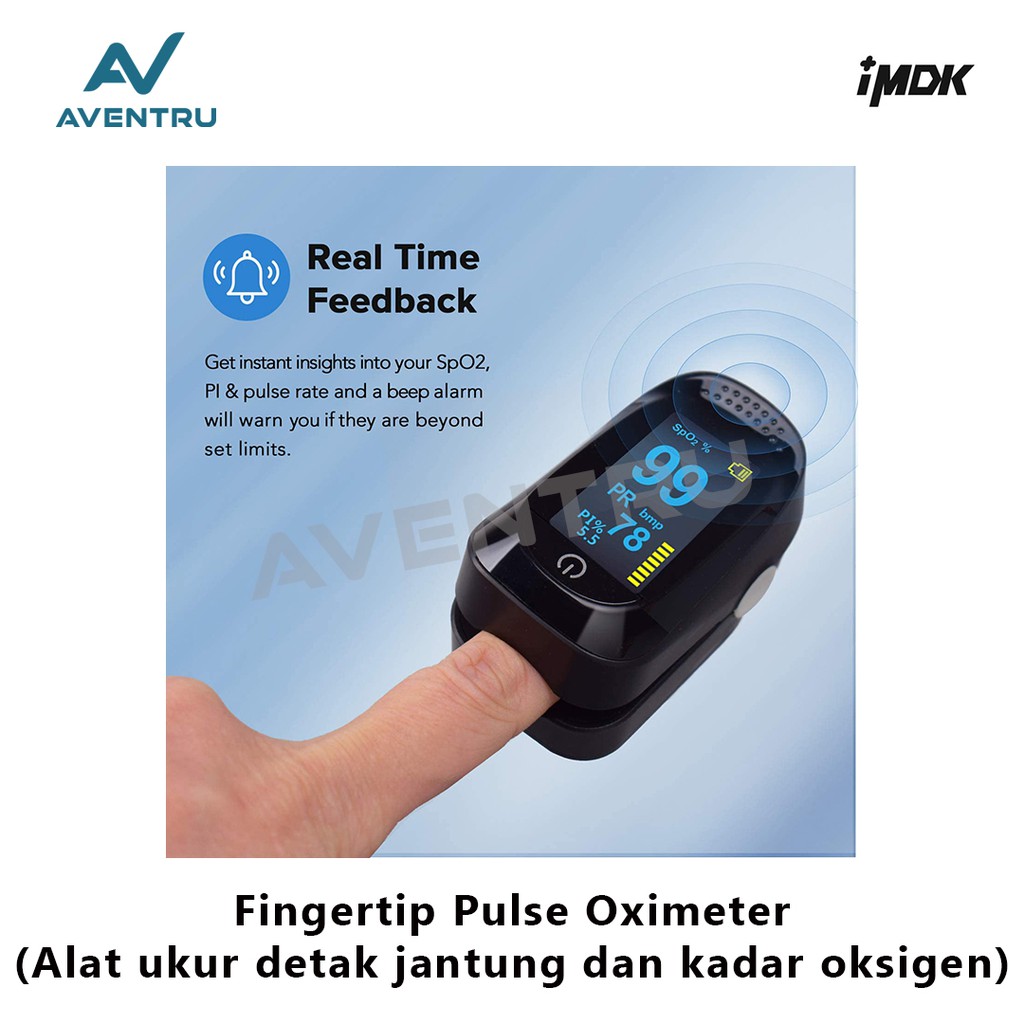 Fingertip Pulse Oximeter Oximetry Oxymeter IMDK Original Alat ukur oksigen detak jantung C101A2