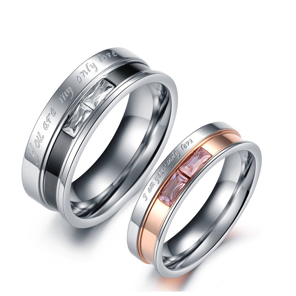 SALE/ OBRAL Cincin Couple Titanium / Cincin Couple Ring / Couple Pasangan / Cincin Tunangan Cr329