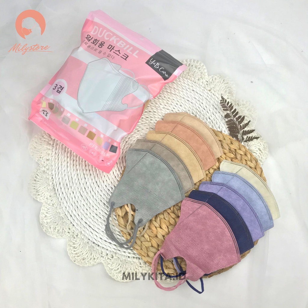 Masker Duckbill FM Putih 3 ply Import 50 pcs Cantol Kuping Murah Earloop