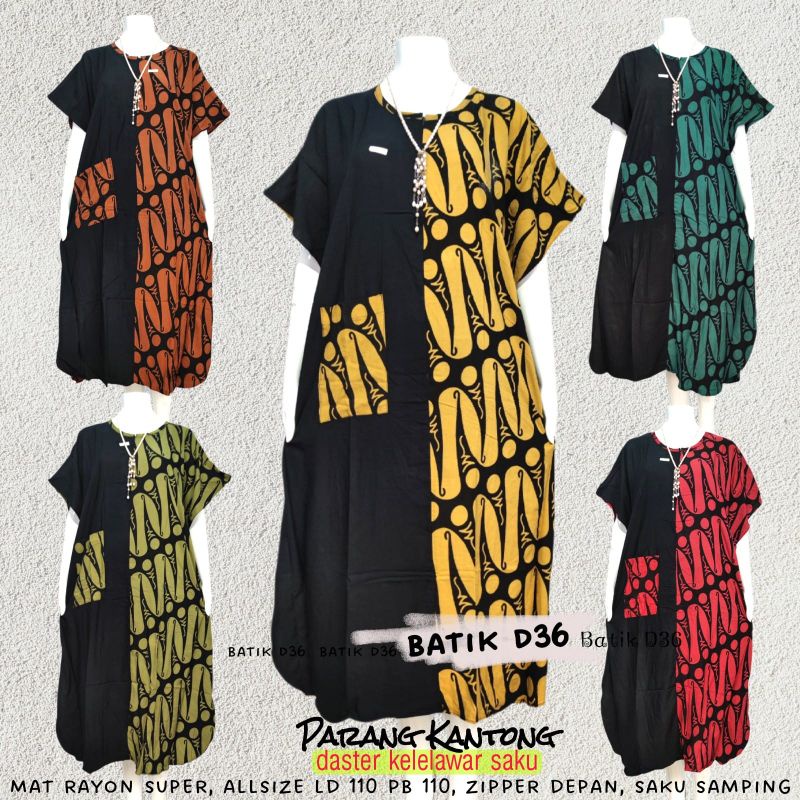 Baju Tidur Daster Kelelawar Saku Parang Kantong Rayon Jumbo Home Dress Murah Kekinian Busui Bumil