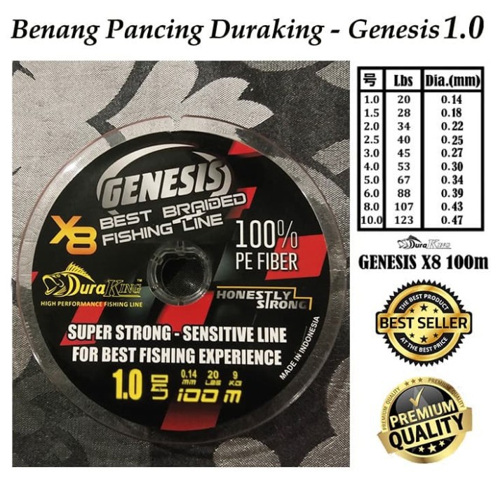 Benang/Senar Pancing Duraking Genesis PE 1.0