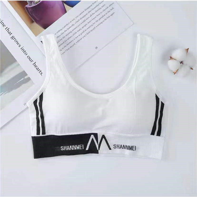 GO! BR468 BH Sport Bra SHANMEI 2 GARIS Push Up Gym Fitness Joging Yoga PakaianDalam Olahraga