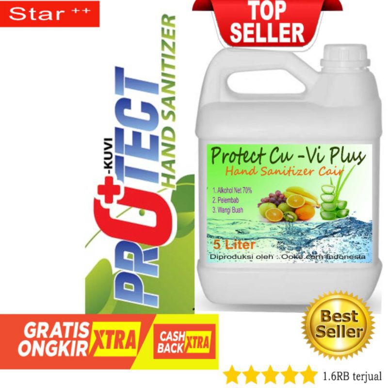 GROSIR Refill Hand Sanitizer PROTECT Wangi Lemon Anti Virus 5liter