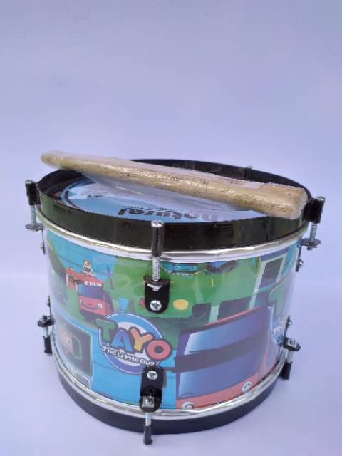 (BISA COD) MAINAN EDUKATIF DRUM BAND ANAK + STICK DRUMB 21x15 cm MOTIF KARAKTER KARTUN LUCU