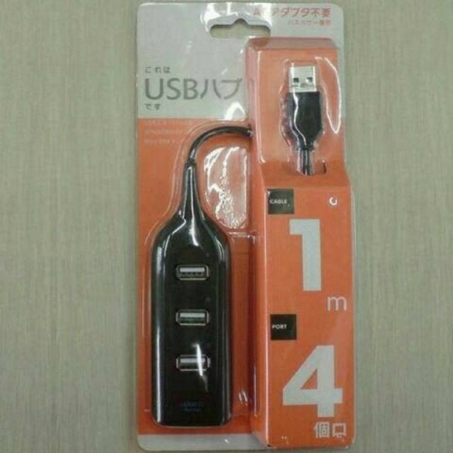 Usb hub 4 port 1M / 4 colokan penghubung USB hitam dn putih / kabel 60 cm