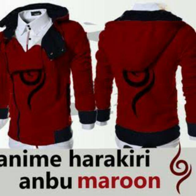 jaket anime anbu kakashi harakiri anbu kakashi marun