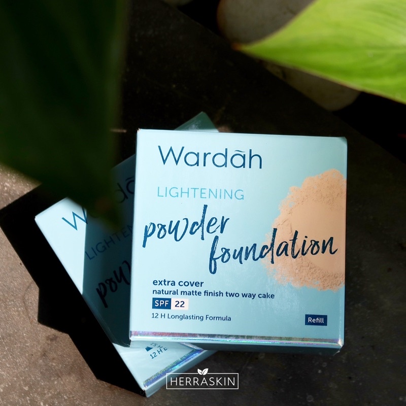 Wardah Lightening Powder Foundation Extra Cover Natural Matte Finish Two Way Cake SPF 22