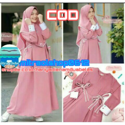GAMIS SYARI NESSA DRESS + KHIMAR moscrep