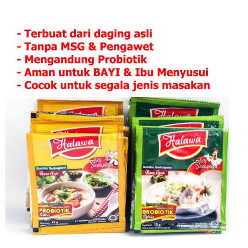 

BUMBU KALDU ORGANIK HALAWA 1 PAK (24 SACHET) PENYEDAP RASA SEHAT ALAMI