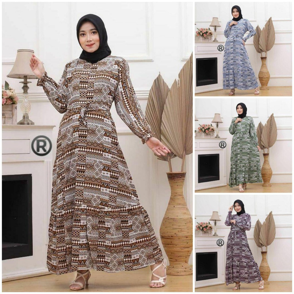 Gamis Motif Maxi Size S M L XL | Dress Muslim Terbaru | Fashion Muslim Terlaris |