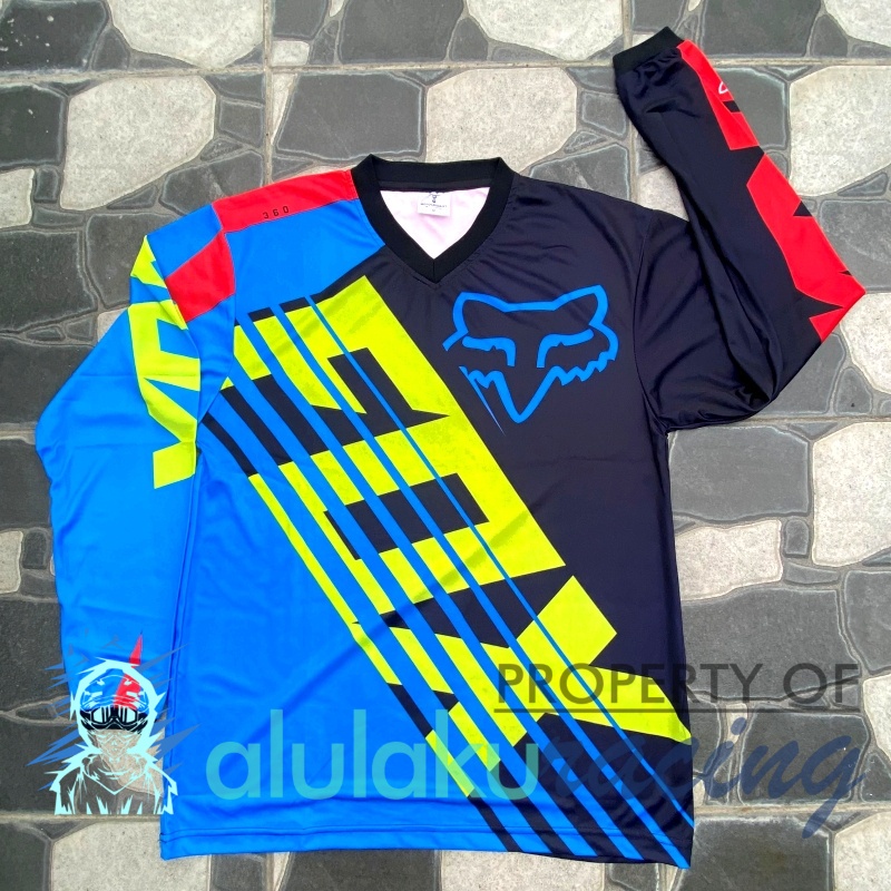 Jersey, Celana, Sarung Tangan &amp; Sepatu Fullprint with Protectors Fullset MX Trail Motocross - Paket Bundling FOCTFG090706-F46