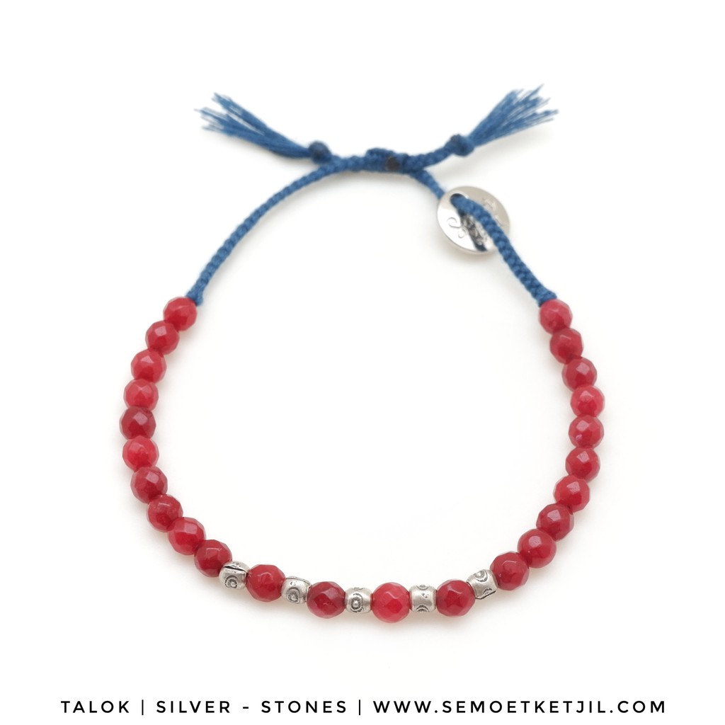 

Semoet Ketjil Gelang BohemianTalok perak 925 Batu Agate Boho Special Edition