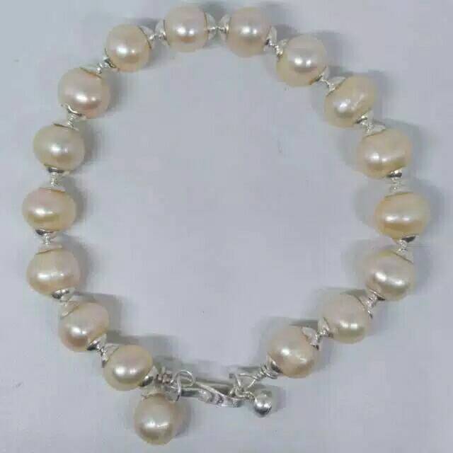 Gelang perak mutiara asli lombok