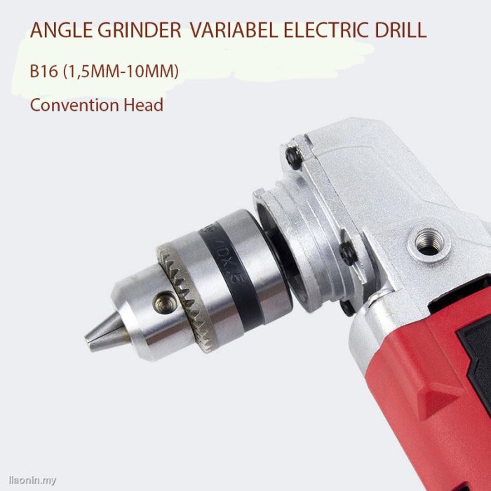 Angle grinder variable electric drill conversion head