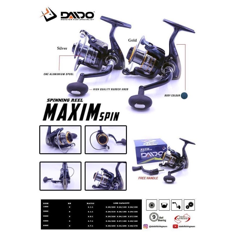 reel Daido maxim spin BDD 4000